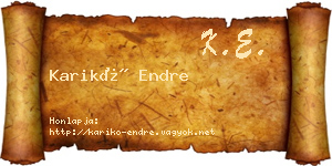 Karikó Endre névjegykártya