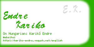 endre kariko business card