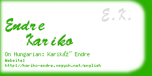 endre kariko business card